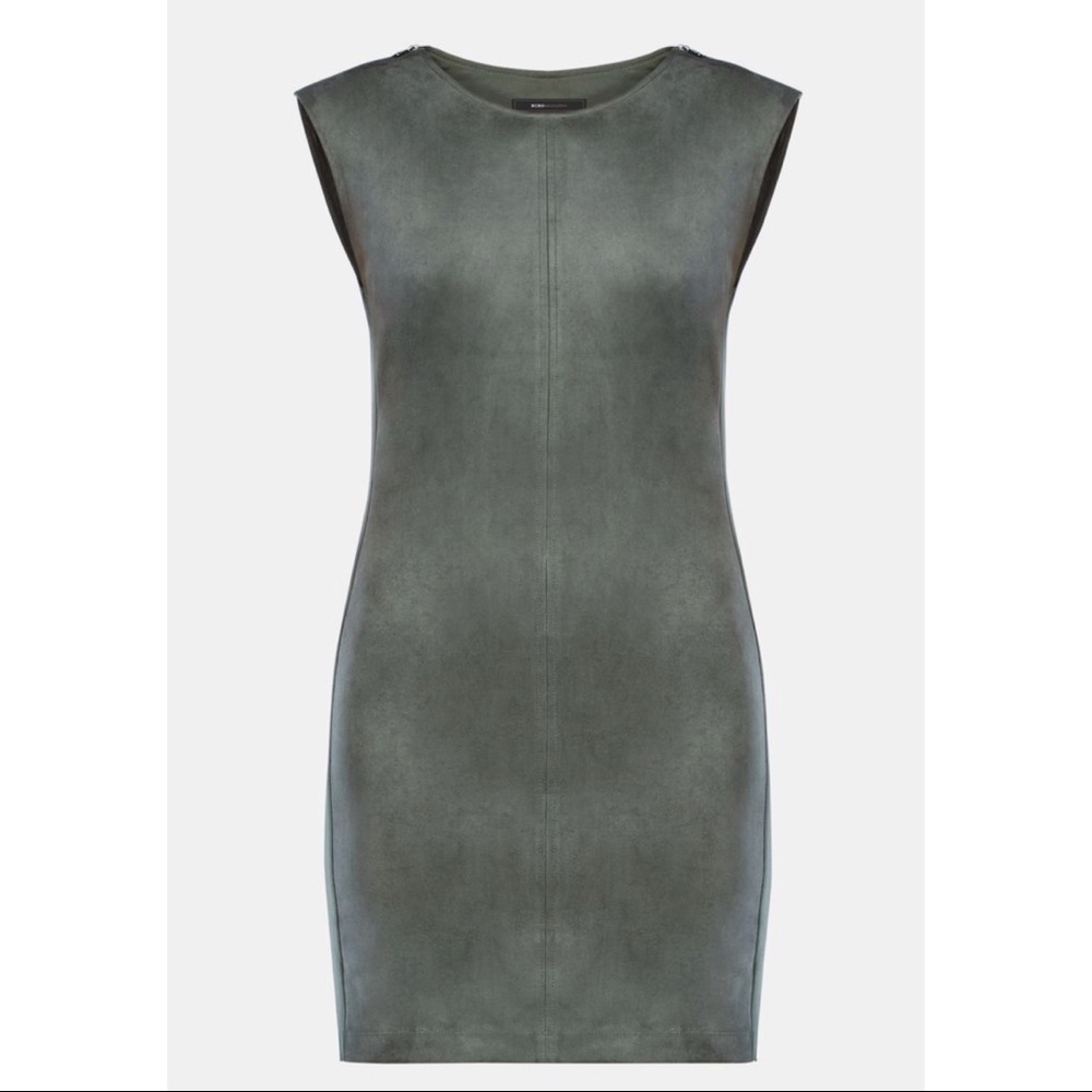 BCBG MaxAzria Karlee Gray Faux Suede Shift Dress M - Picture 2 of 6
